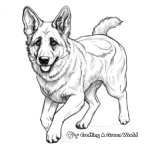Playful German Shepherd Puppy Coloring Pages 1