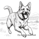 Playful German Shepherd Puppy Coloring Pages 3