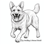 Playful German Shepherd Puppy Coloring Pages 4