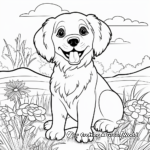 Playful Golden Retriever Coloring Pages 4
