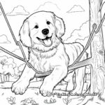Playful Golden Retrievers in the Park Coloring Pages 1