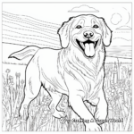Playful Golden Retrievers in the Park Coloring Pages 4