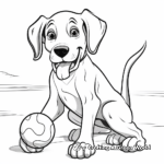 Playful Great Dane Puppy Coloring Pages 3