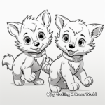 Playful Grey Wolf Cubs Coloring Pages 2