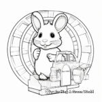 Playful Hamster Wheel Coloring Pages 2