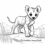 Playful Hyena Pup Coloring Sheets 1