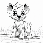 Playful Hyena Pup Coloring Sheets 2