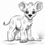 Playful Hyena Pup Coloring Sheets 3