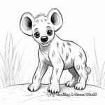 Playful Hyena Pup Coloring Sheets 4
