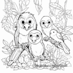 Playful Jungle Animals Coloring Pages: Monkeys and Parrots 2