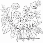 Playful Jungle Animals Coloring Pages: Monkeys and Parrots 3
