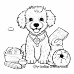 Playful Maltipoo with Toys Coloring Pages 2