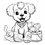 Playful Maltipoo with Toys Coloring Pages 4