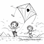 Playful March Wind Kite Coloring Pages 3