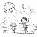 Playful March Wind Kite Coloring Pages 4