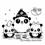 Playful Pandas at Play Coloring Pages 1