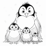 Playful Penguin Family Coloring Pages 2