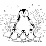 Playful Penguin Family Coloring Pages 3