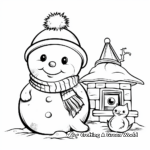 Playful Pets and Snowman Coloring Pages 2
