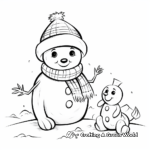 Playful Pets and Snowman Coloring Pages 3