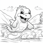 Playful Platypus in the Water Coloring Pages 1