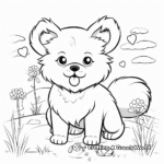 Playful Pomeranian Dog Coloring Pages 2
