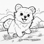 Playful Pomeranian Dog Coloring Pages 3