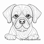 Playful Pug Face Coloring Pages 1