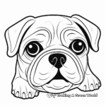 Playful Pug Face Coloring Pages 2