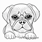 Playful Pug Face Coloring Pages 3
