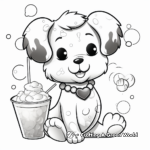 Playful Puppy Bubble Tea Coloring Pages 3