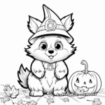Playful Raccoon in Autumn Coloring Pages 1