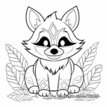 Playful Raccoon in Autumn Coloring Pages 2