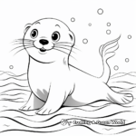 Playful Sea Lion Coloring Pages 1