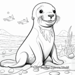 Playful Sea Lion Coloring Pages 2
