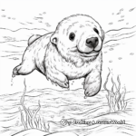 Playful Sea Otter Coloring Pages 1