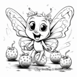 Playful Strawberry Cow with Butterflies Coloring Pages 2