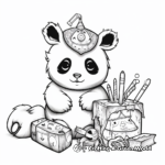 Playful Unicorn Panda With Toys Coloring Pages 1