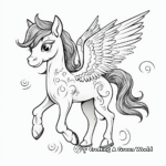 Playful Unicorn Pegasus with Fairies Coloring Pages 1
