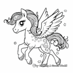 Playful Unicorn Pegasus with Fairies Coloring Pages 3
