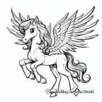 Playful Unicorn Pegasus with Fairies Coloring Pages 4