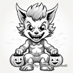 Playful Werewolf Trick or Treat Coloring Pages 1
