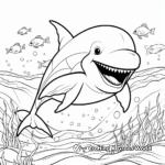 Playful Whales in the Ocean Coloring Pages 1