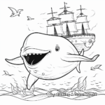 Playful Whales in the Ocean Coloring Pages 2