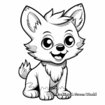 Playful Wolf Pups Coloring Pages 2