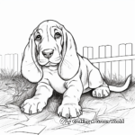 Playing Basset Hound Puppy Coloring Pages 1