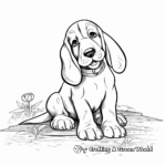 Playing Basset Hound Puppy Coloring Pages 2