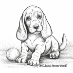 Playing Basset Hound Puppy Coloring Pages 3