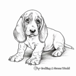 Playing Basset Hound Puppy Coloring Pages 4
