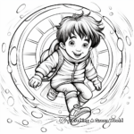 Playing in the Rain: Action-packed Coloring Pages 4